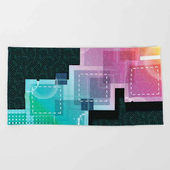 Abstract Tech Beach Towel