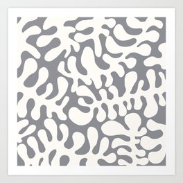 White Matisse cut outs seaweed pattern 10 Art Print