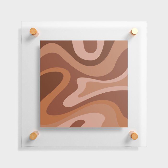 Modern Abstract Pattern 12 in Earthy Terracotta (Liquid Swirl Design) Floating Acrylic Print