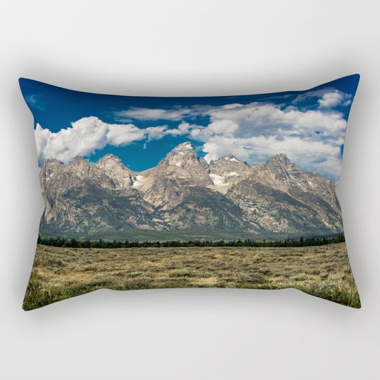 The Grand Tetons - Summer Mountains Rectangular Pillow