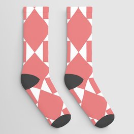Baby Pink Square Seamless Pattern Socks