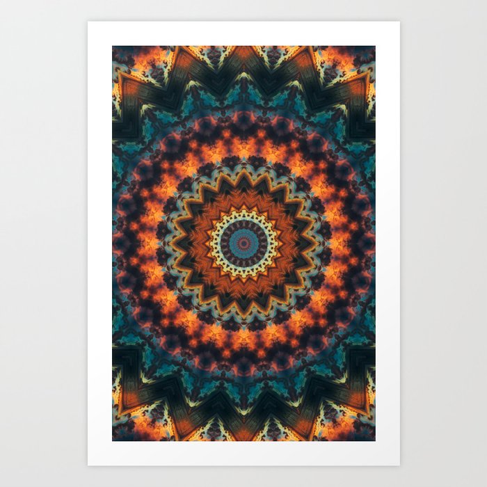 Fundamental Spiral Mandala Art Print