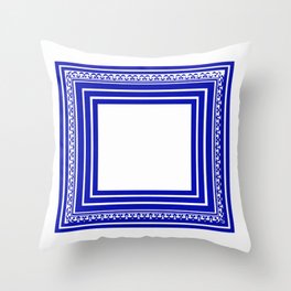 Blue and White Lines Geometric Abstract Pattern Throw Pillow