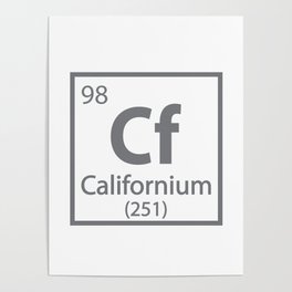 Californium- California Science Periodic Table Poster