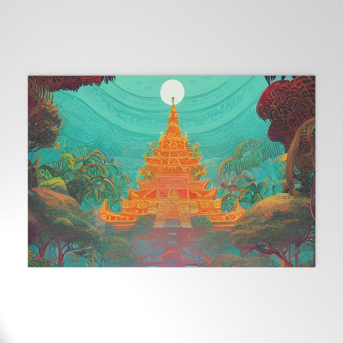 Colorful temple 2 Welcome Mat