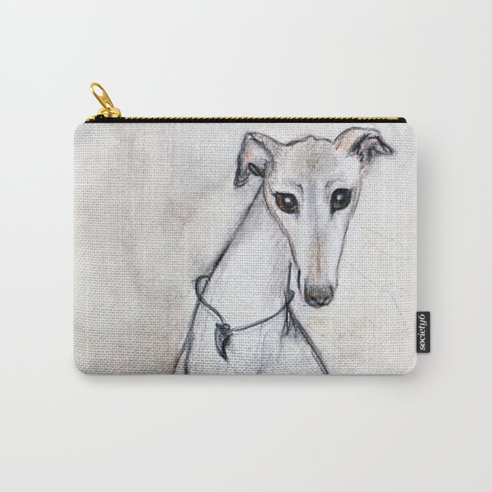 The Greyhound Wearing His Thorn Carry-All Pouch