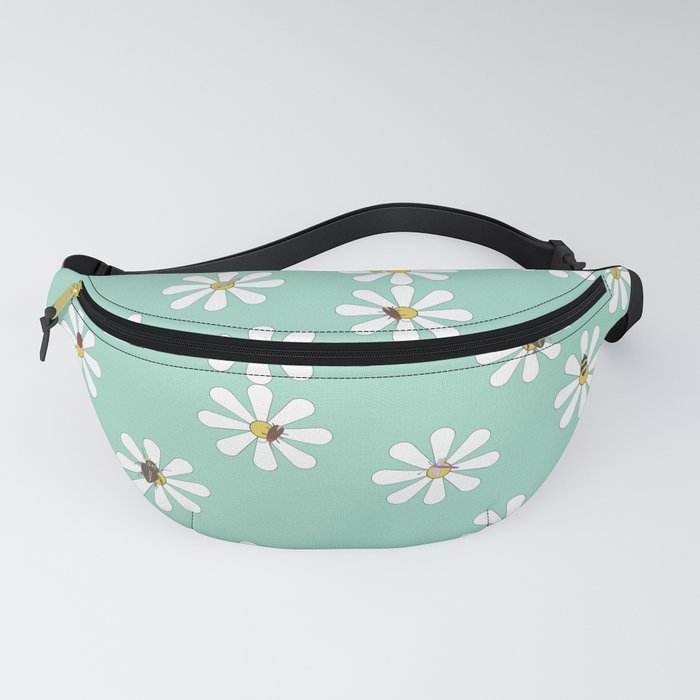 Bugs on Daisies in Teal Fanny Pack