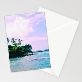 Purple waves Stationery Cards