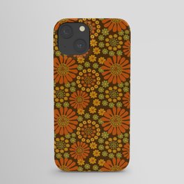Crazy Daisy Brown and green iPhone Case
