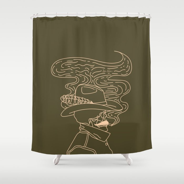 Love or Die Tryin' Cowhand - Olive Green Shower Curtain