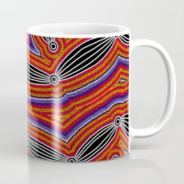 Authentic Aboriginal Art - Neurum Creek Bush Tracks Coffee Mug
