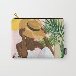 Summer Reading | Modern Bohemian Black Woman Travel | Beachy Vacation Book Reader Carry-All Pouch