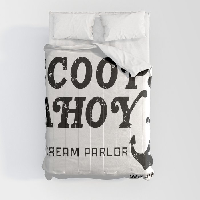 Scoops Ahoy Ice Cream Parlor large logo vintaged Comforter by
