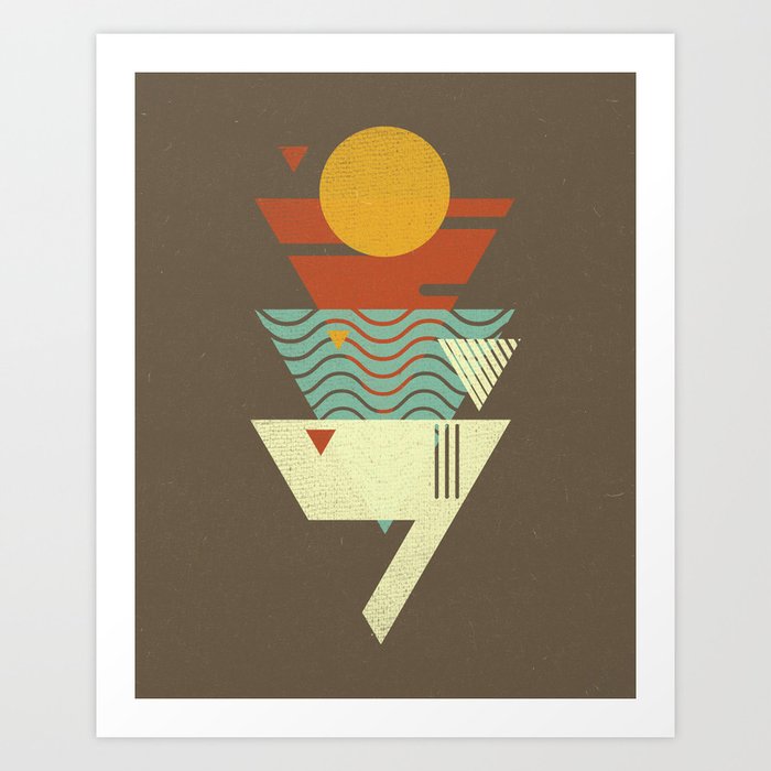 Sun. Sea. Sand. Shark. Art Print
