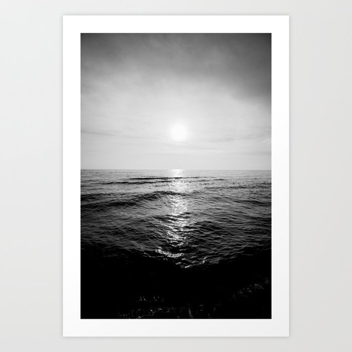 Sunset | Black and White | Landscape Photography Art Print