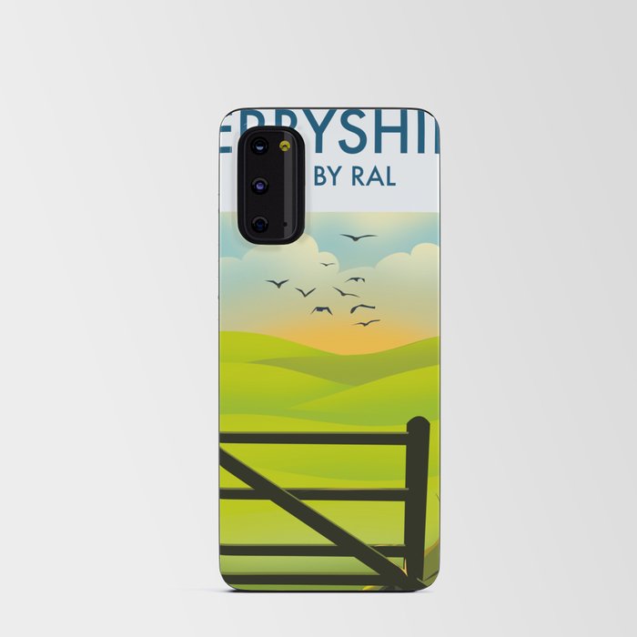 Derbyshire retro travel poster Android Card Case