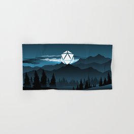 Full Moon Over the Mountains D20 Dice Tabletop RPG Landscape Hand & Bath Towel