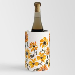 Sunflower Watercolor – Yellow & Black Palette Wine Chiller