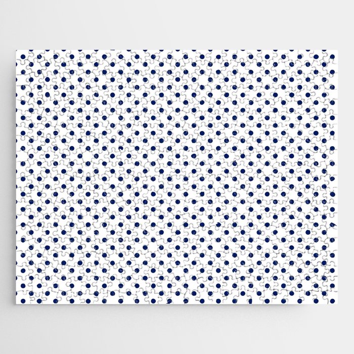 Cute Deep Blue Small Polka Dot Background Retro Pattern Jigsaw Puzzle