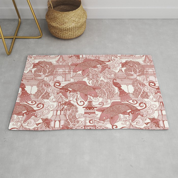 chinoiserie toile red Rug