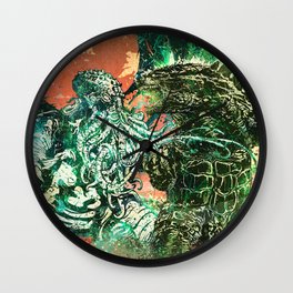 Cthulhu vs Godzilla Wall Clock