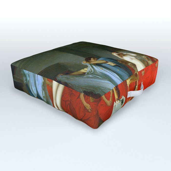 Phryne Revealed Areopagus Painting By Jean Leon Gerome Outdoor Floor Cushion
