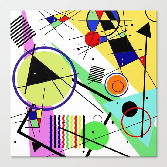 Retro Crazy - Abstract, random, crazy, geometric, colourful artwork Canvas Print