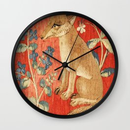 Medieval Red Fox Wall Clock