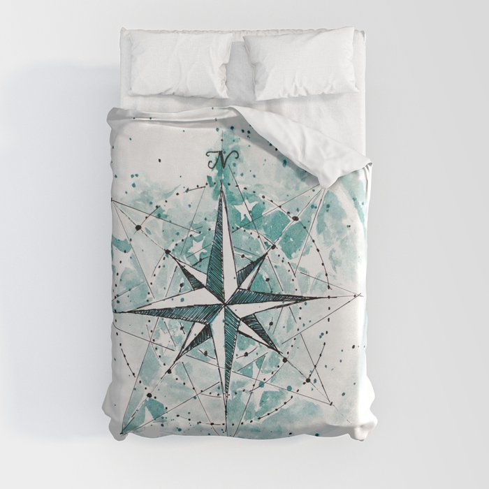 Compass Sketch Duvet Cover