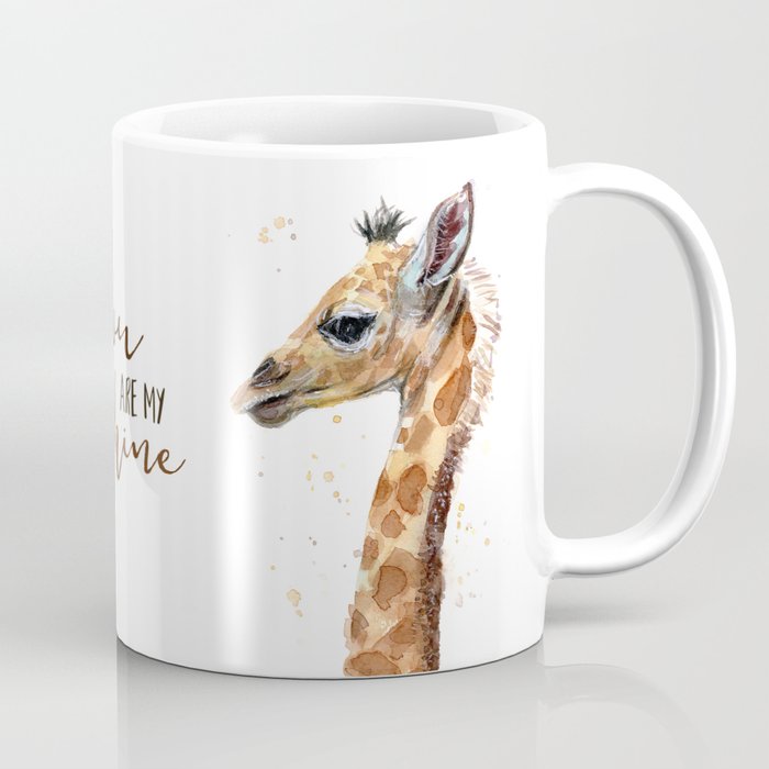 You Are My Sunshine Giraffe Nursery Animals Watercolor Art Coffee Mug