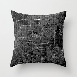 Edmonton Black Map Throw Pillow