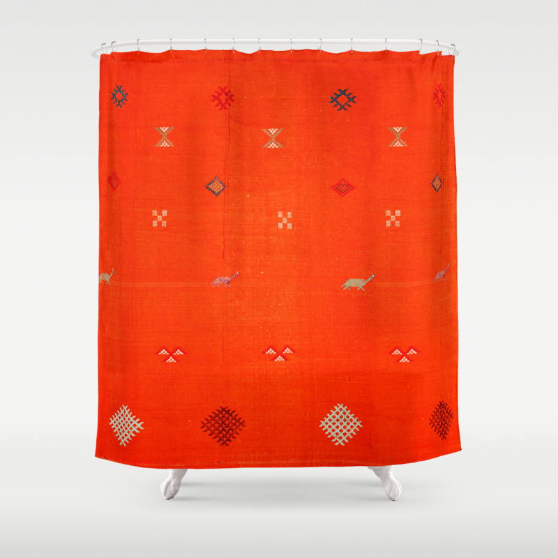 Vintage Orange Anthropologie Moroccan, Anthropologie Inspired Shower Curtain