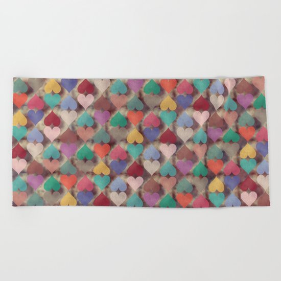 Colorful Love Pattern XI Beach Towel