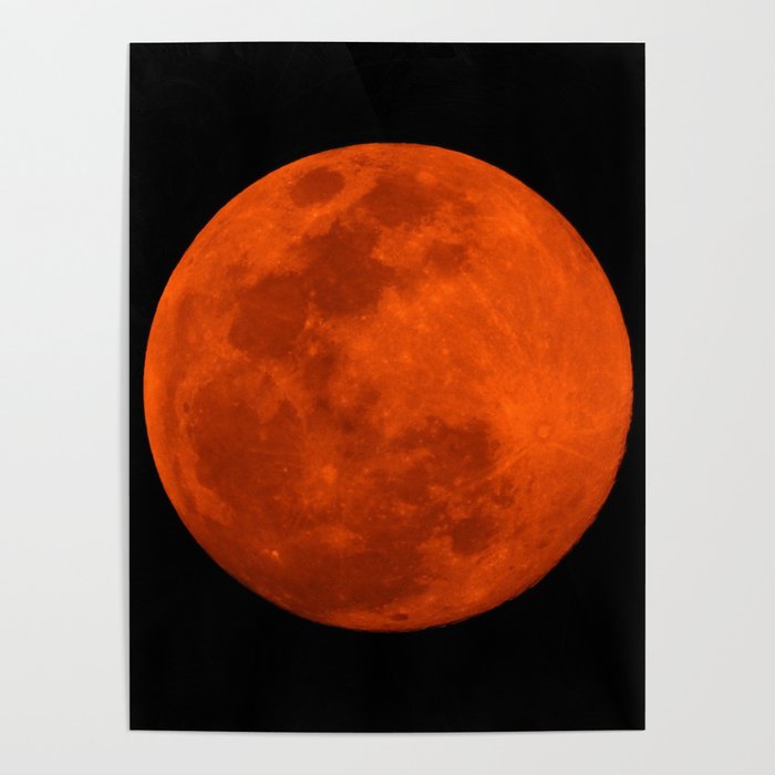 Orange Moon Poster by Space 99 Society6