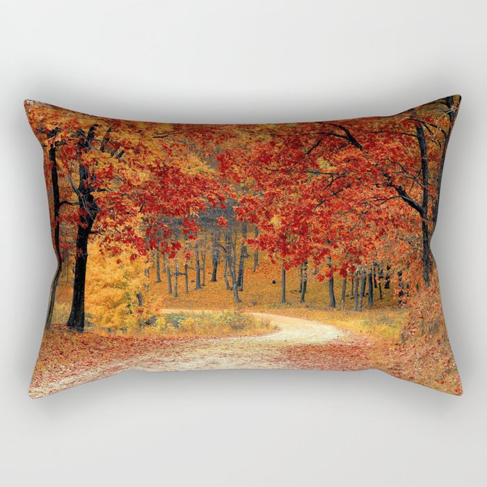 Autumn Road Rectangular Pillow