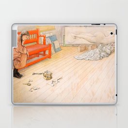 Thoughts of Theater, 1904 by Carl Larsson Laptop Skin