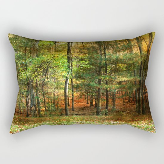 Autumn Sunset - In The Woods Rectangular Pillow