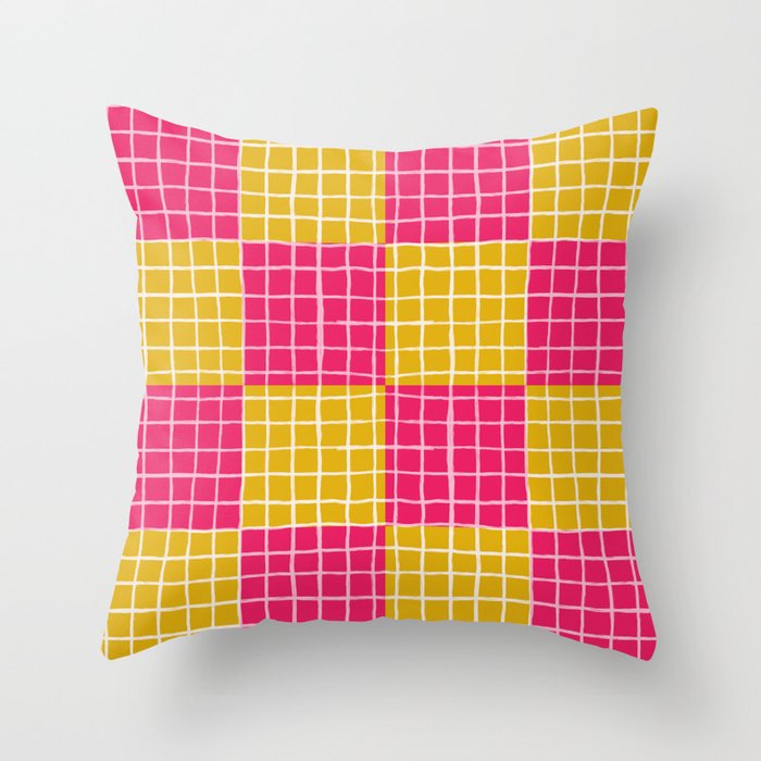 colorful checkered pattern Throw Pillow