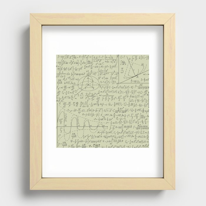 Math Formula Print On Gray Background Pattern Recessed Framed Print