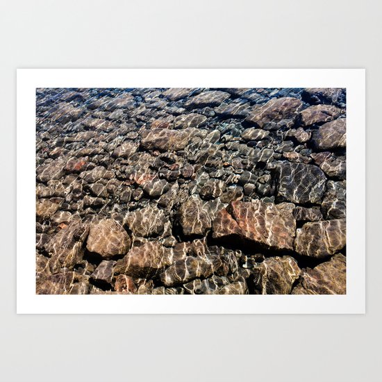 rocks in water Art Print
