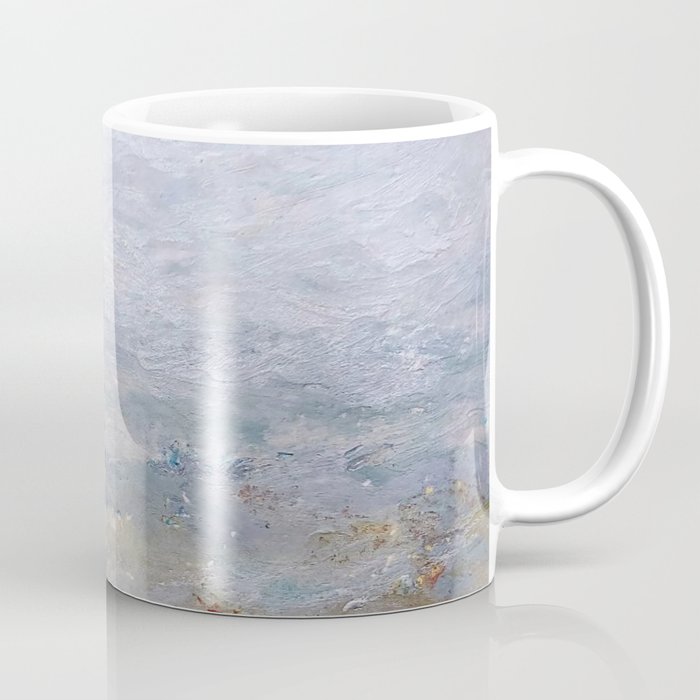 Grey Coast Light Grey Tone Iridescent Mixed Media Drawing Coffee Mug