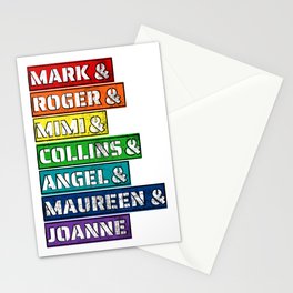 Rent Musical Character Names Stationery Cards
