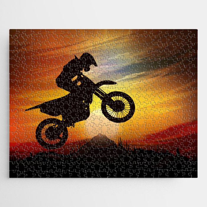Mountain Motorcycle Adventure - Sunset Jigsaw Puzzle