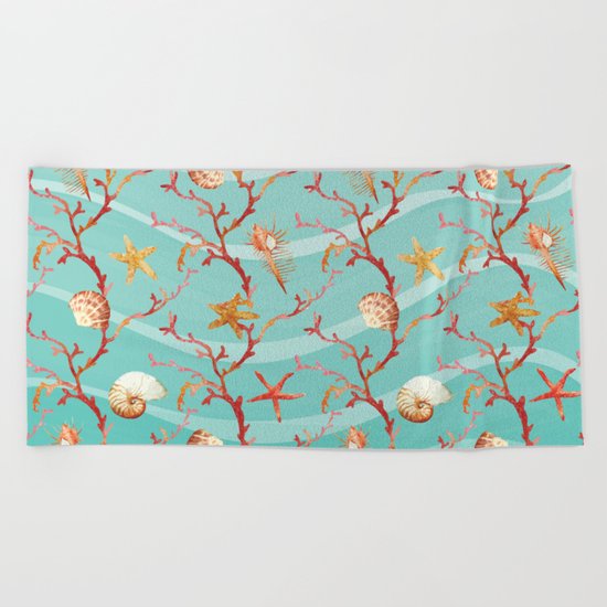 Marine Pattern 11 Beach Towel