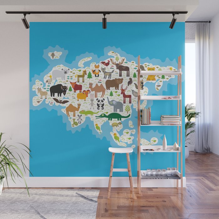Eurasia Animal Bison Bat Fox Wolf Elk Horse Camel Partridge Fur Eurasia Animal Bison Bat Fox Wolf Elk Horse Camel Partridge Fur Seal Walrus Goats Polar Bear Wall Mural