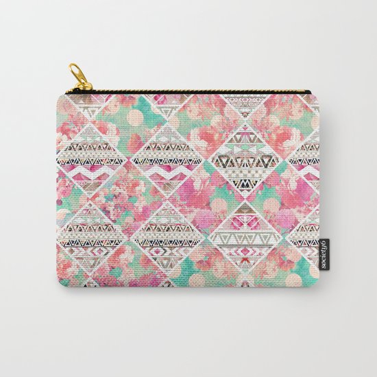 Aztec Floral Diamond Carry-All Pouch