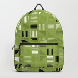 Green White Geometric Modern Pattern Artwork Backpack