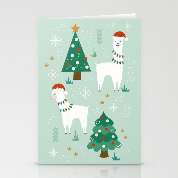 Festive Holiday Llama Stationery Cards
