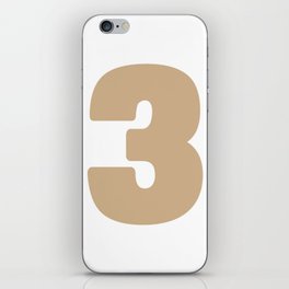 3 (Tan & White Number) iPhone Skin