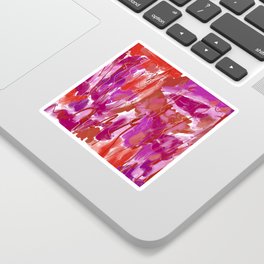 Water Lilies - in purples, pinks, and reds Sticker